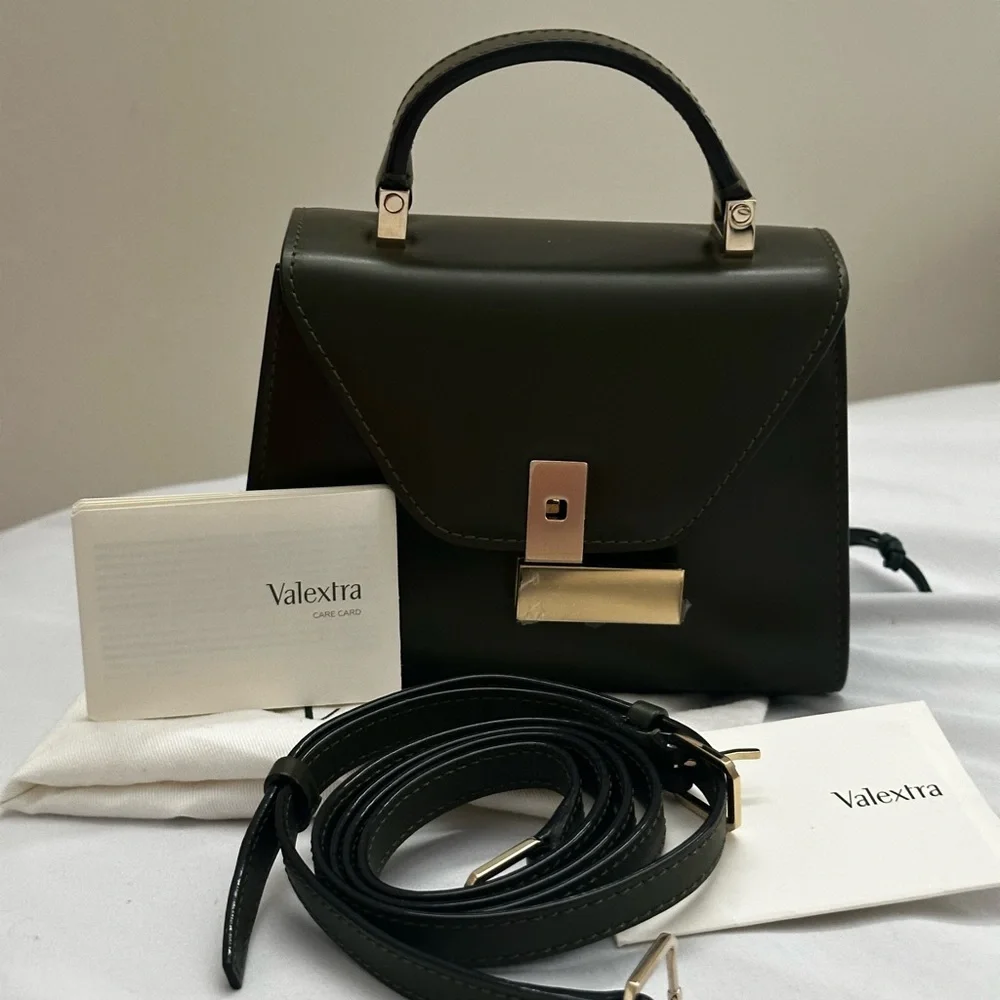 Valextra Dark Green Mini Bag with Gold Accents - Picture 3 of 16